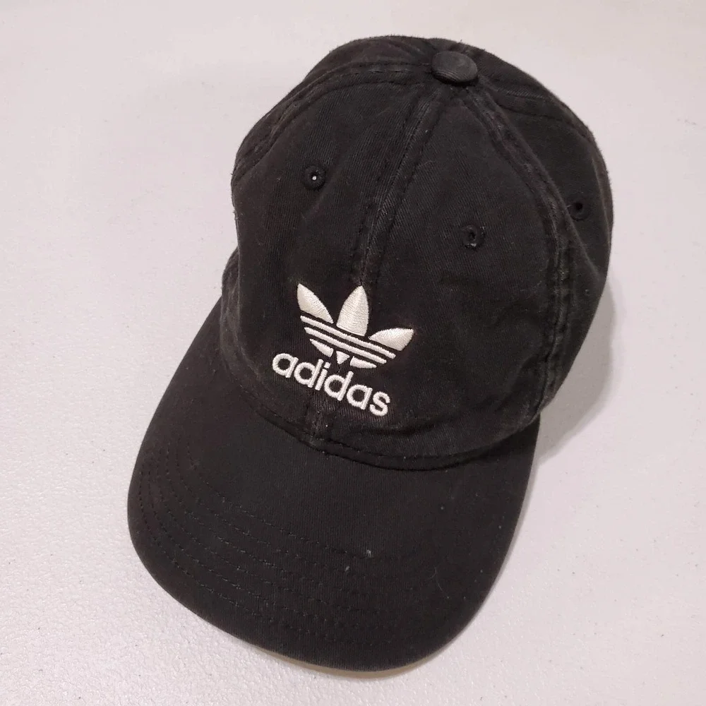 Adidas Men Hat OS Black‎ Trefoil Logo Embroidered Baseball Cap Strapback